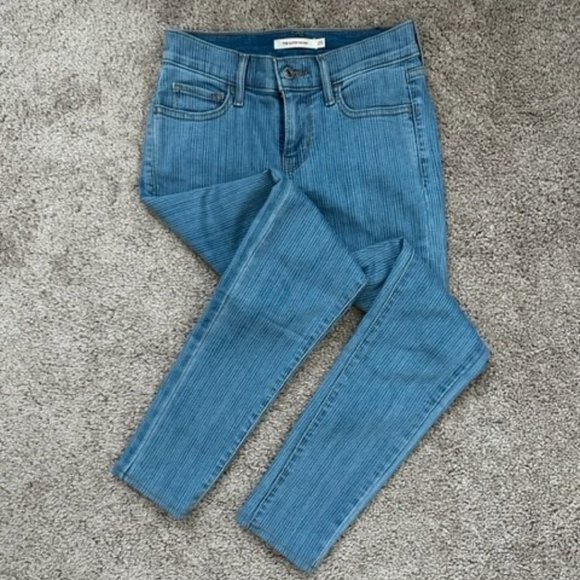 LEVIS 710 Railroad Striped Super Skinny Crop Jean 25 - Picture 1 of 9